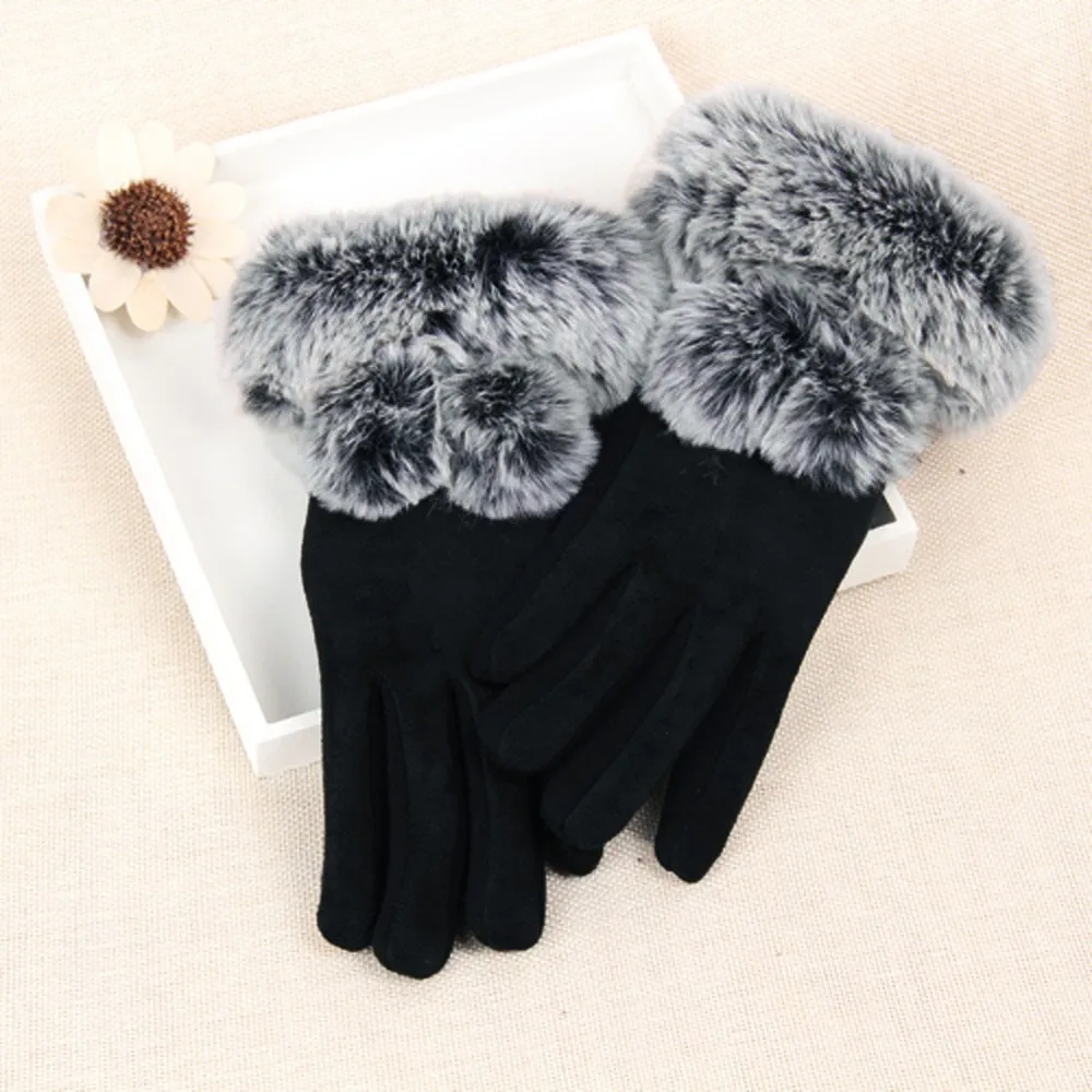 Женские зимние перчатки guantes rekawiczki шерстяные теплые кашемировые с сенсорным