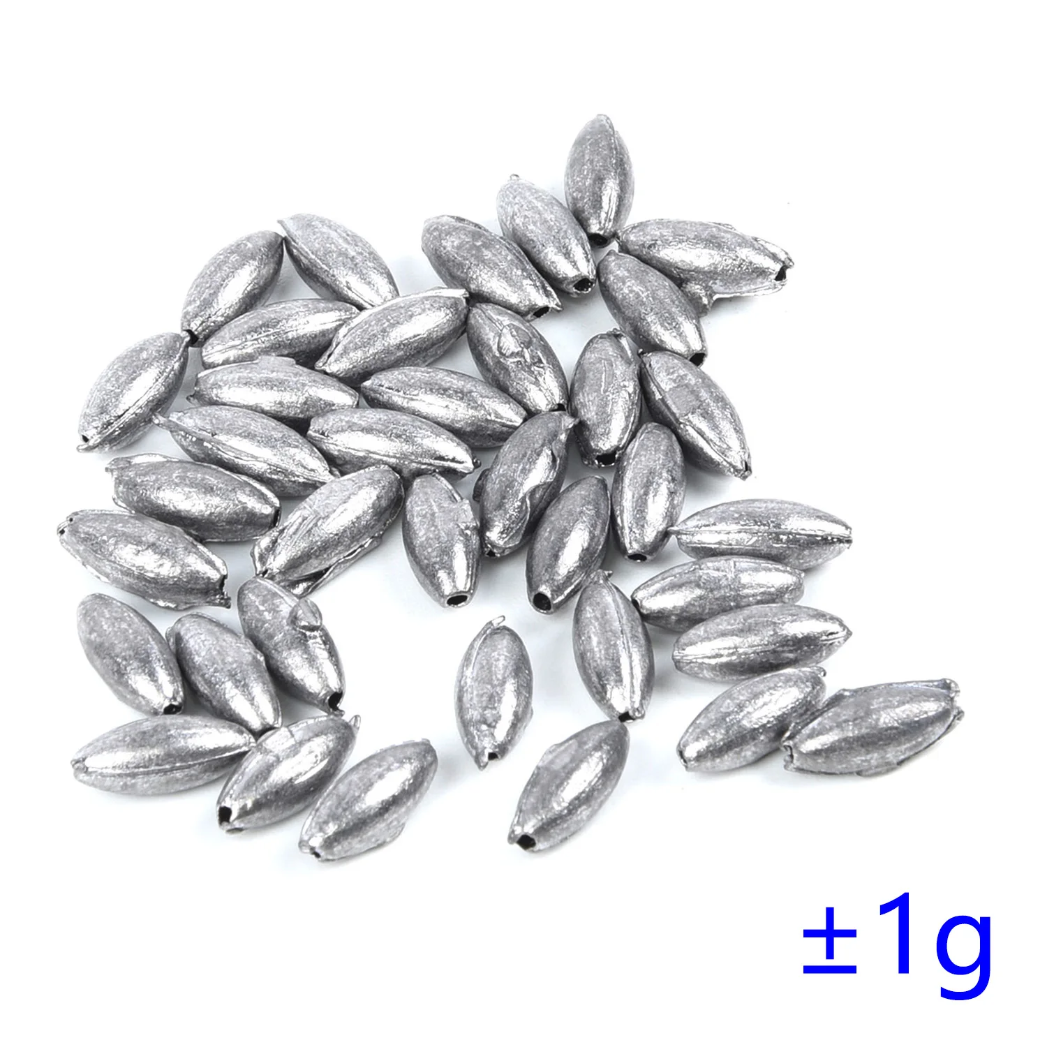 Набор рыболовных свинцовых грузил в форме оливы 50 шт. | Спорт и развлечения