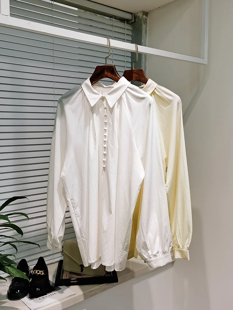 2022 Spring Fashion Women's High Quality Cotton Puff Sleeve Shirts B557