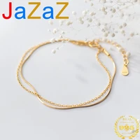 a00549 trendy double snake bone charm cross bracelets for women 100 925 sterling silver minimalist jewelry accessoriesn