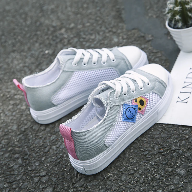 Женские парусиновые туфли на плоской подошве повседневные холщовые шнуровке с