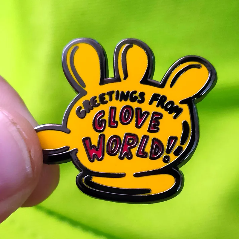 Cartoon Greetings Glove World Enamel Brooch Pin Backpack Jeans Jacket Lapel Pins Badges Brooches Fashion Jewelry Accessories | Украшения и