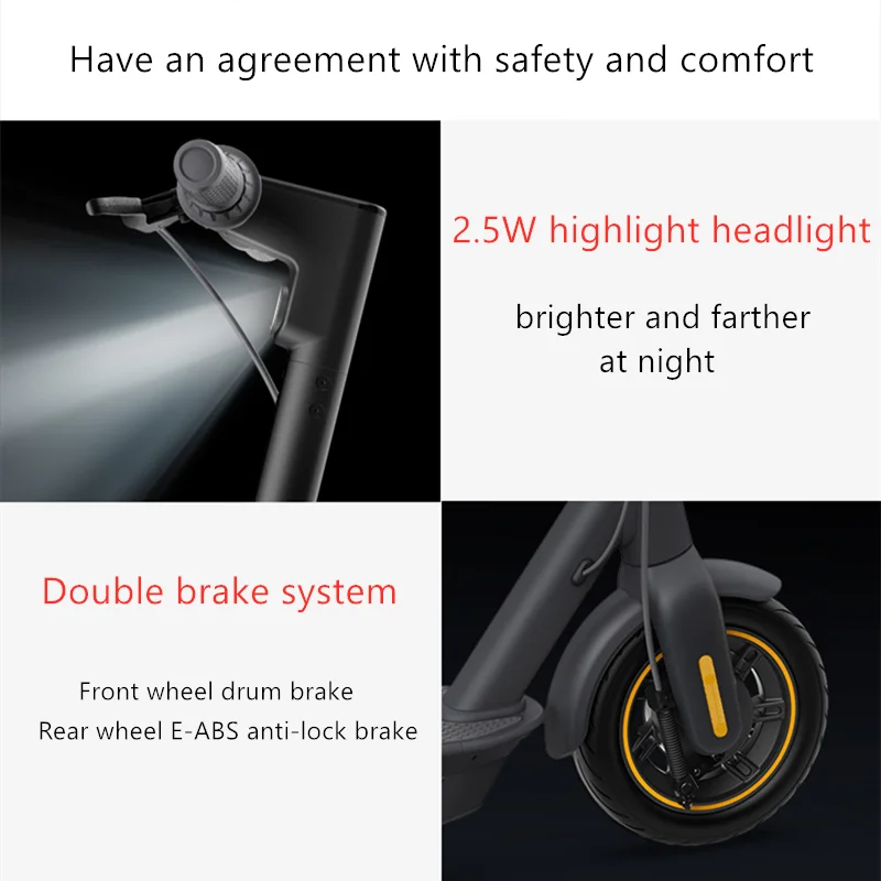 Электрический скутер Ninebot MAX G30 складной электрический самокат 10 дюймов с