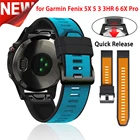 26 22 мм Силиконовые Quick Release ремешок для наручных gps-часов Garmin Fenix 5X, 6 5X 6X 3 наручных часах кабель-браслет на запястье для Forerunner 935 945