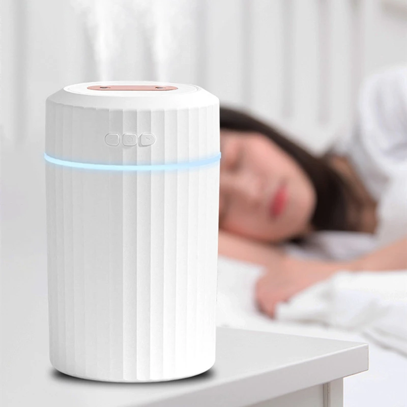 

2L Large Capacity Double Nozzle Air Humidifier Aroma Essential Oil Diffuser Home Office Fogger Atomizer Mist Maker Led Lamp