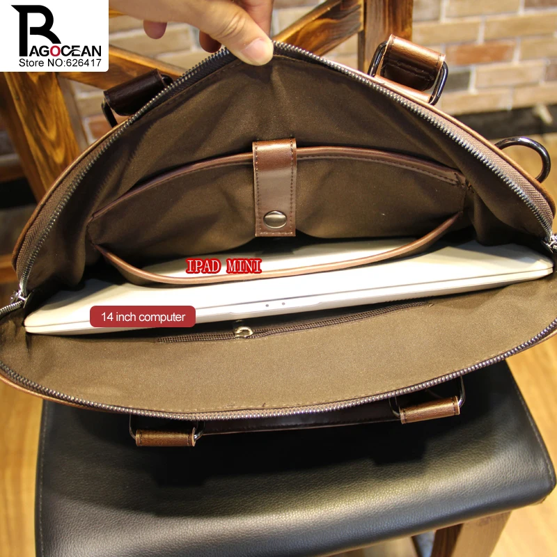 Сумка на плечо из ПУ кожи для мужчин деловой мессенджер портативный портфель