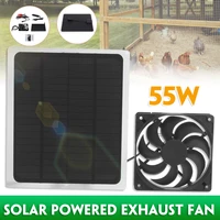 55w 12v solar panel powered fan 6 inch mini ventilator solar exhaust fan for dog chicken house greenhouse rv car fan charger