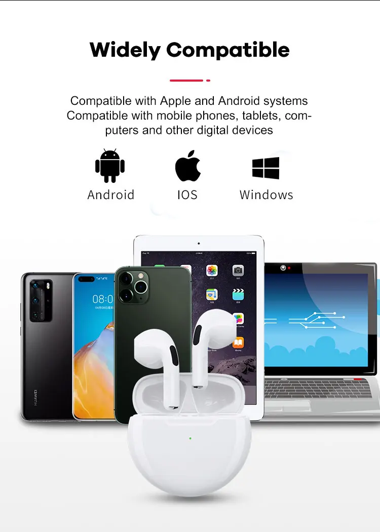 

Airbuds 4 TWS Bluetooth Earphones Noise Reduction Wireless Headphones with Microphone PK Freebuds 3 for Xiaomi and HuaWei