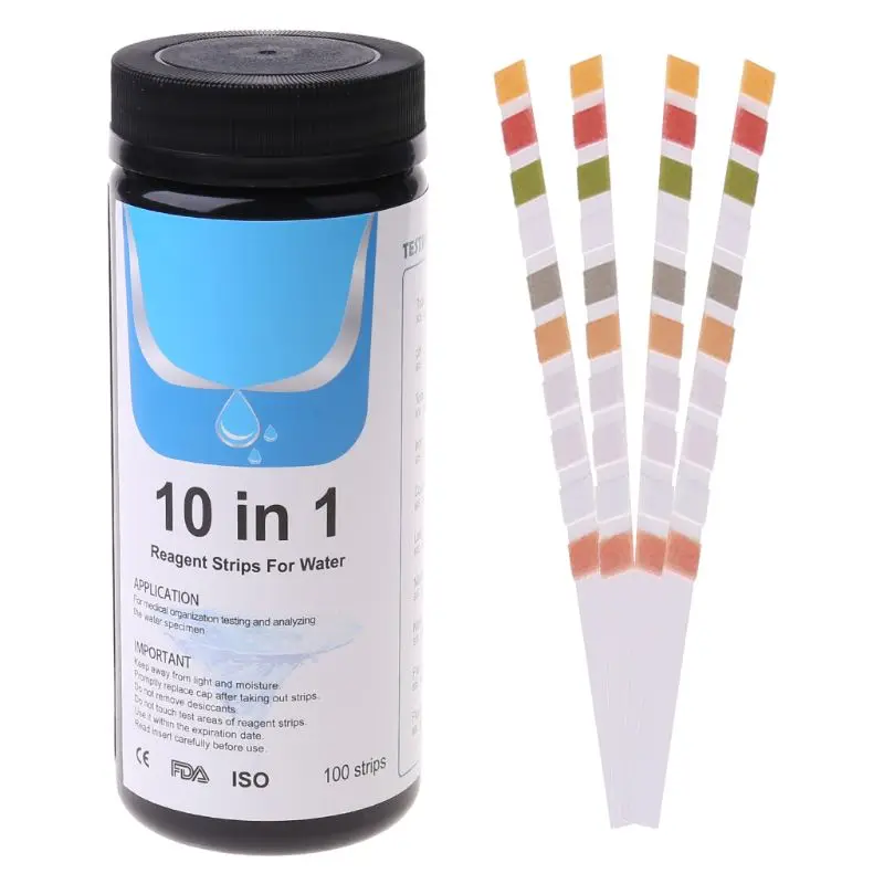 

Pool and Spa Test Strips for Hot Tubs, 10-in-1 Spa Test Strips for, 50 Count,Total Alkalinity,pH,Hardness,Iron,Copper