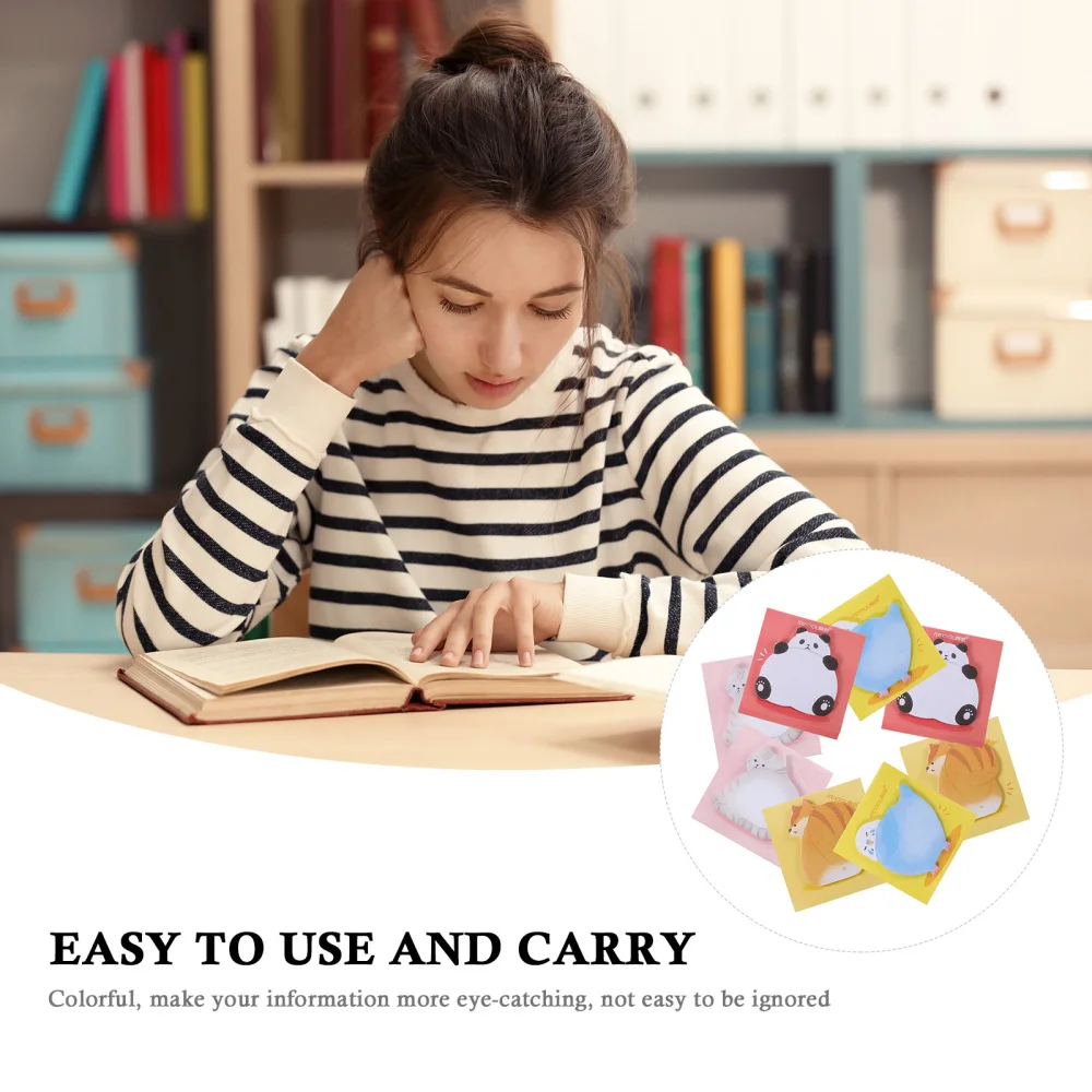 

8pcs Animal Shape Sticky Memo Pads Note Paper Plan Memo Message Note Sticker