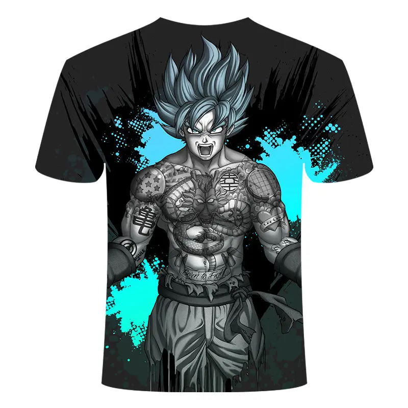 Супер Saiyan 3D футболка аниме Dragon Ball Z Goku летние модные футболки для мужчин/мальчиков