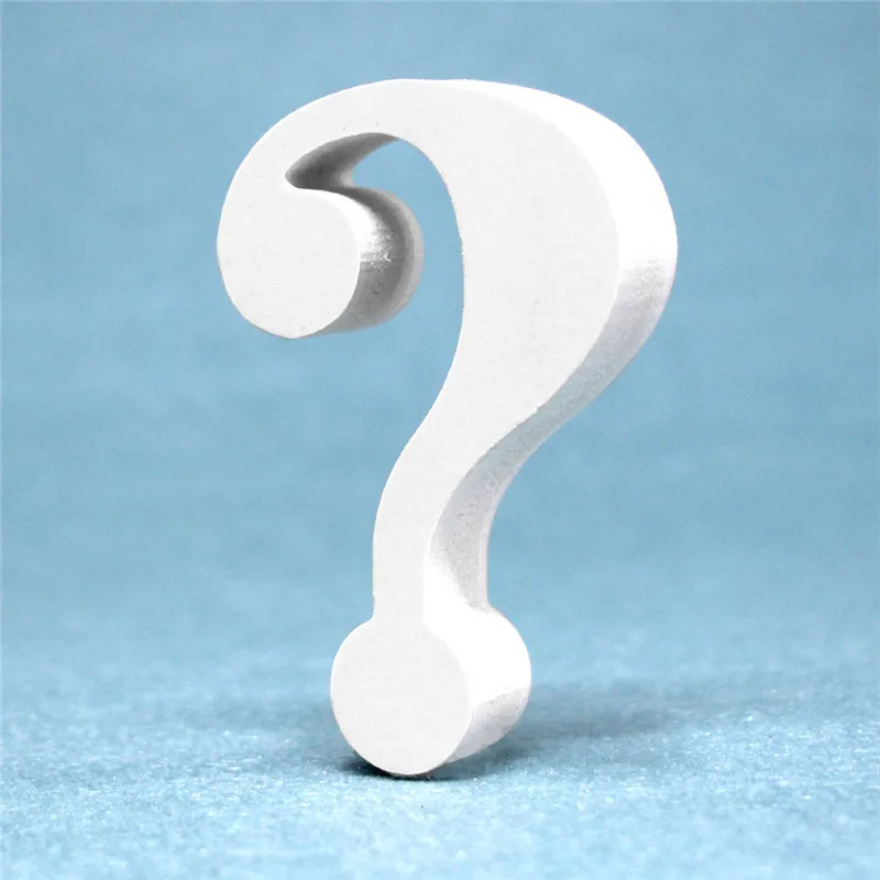 Question Thicknes 12 мм Свадебные украшения деревянные буквы Английский алфавит DIY имя дизайн и одна Корона Форма милый дом любви семья - Цвет: Question