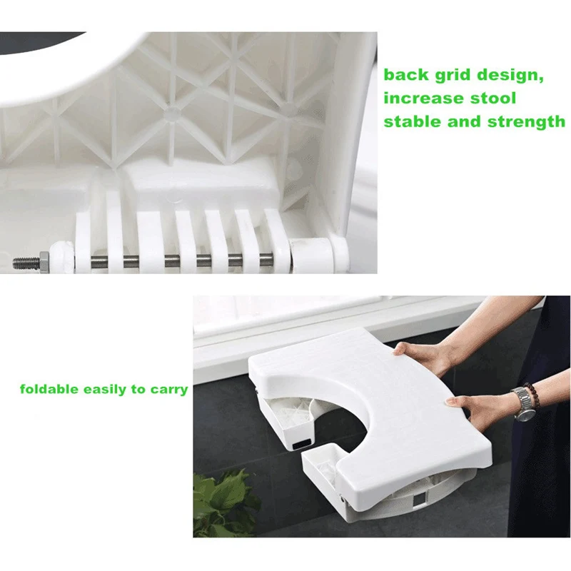 

Home Folding Squatting Stool Bathroom Squat Toilet Stool Compact Squatty Potty Stool Portable Step Seat for Home Bathroom Toilet