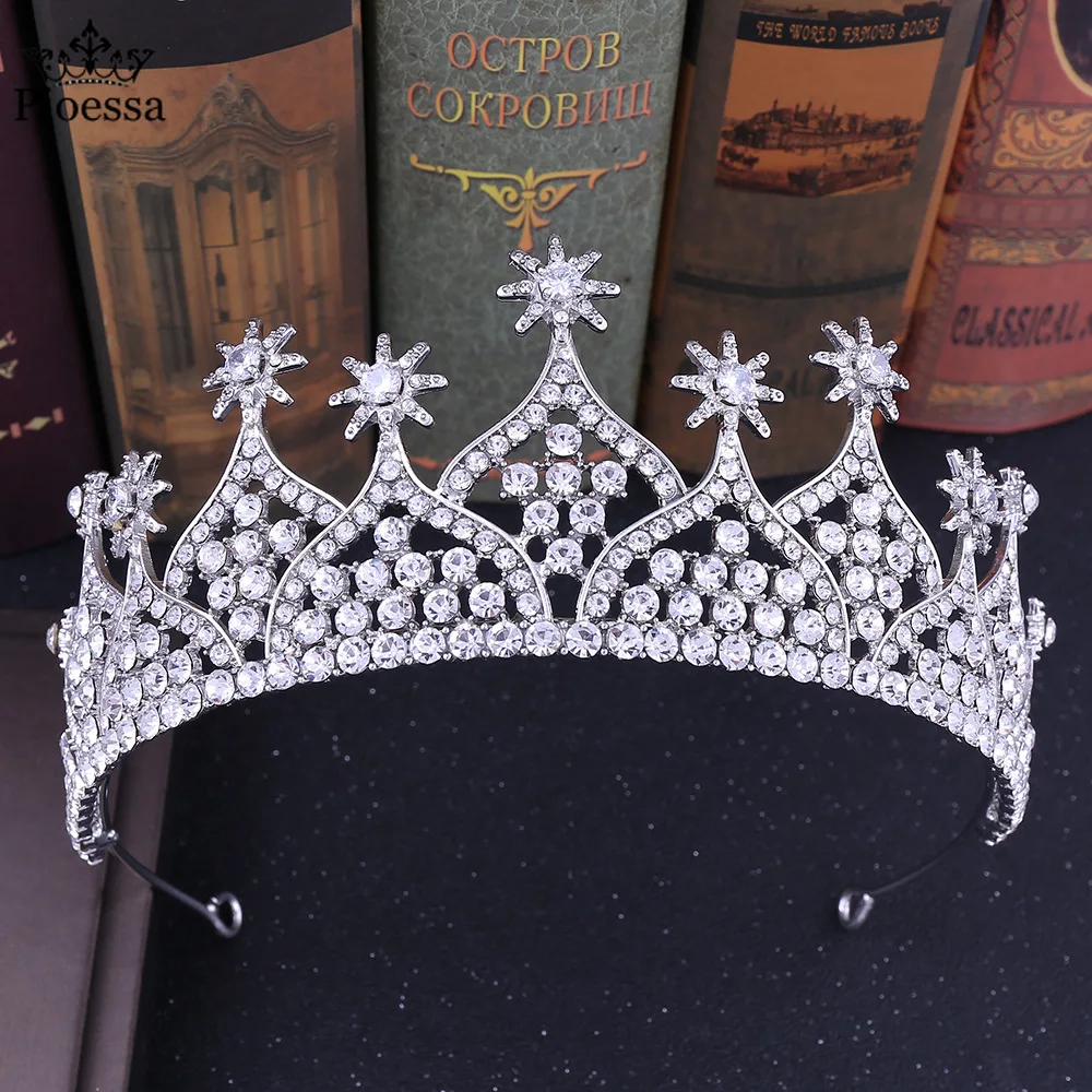 

New Floralbride Stunning Alloy Rhinestone Crystal Bridal Tiara Princess Crown Wedding Hair Accessories Women Bridesmaids Jewelry
