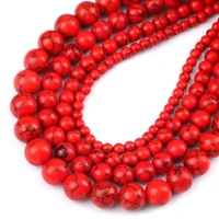 natural stone black line red pine stone smooth round minerals beads for men jewelry making diy bracelet necklace 4 6 8 10mm size