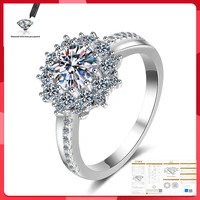 luxury moissanite ring high quality 100 s925 sterling silver anniversary 1ct 2ct d color vvs1 ring woman gift