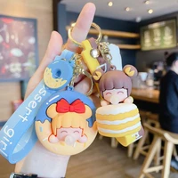 cute bubble dessert girl key chain cartoon car key chain ring sweethearts bag pendante creative small gifts to make exquisite
