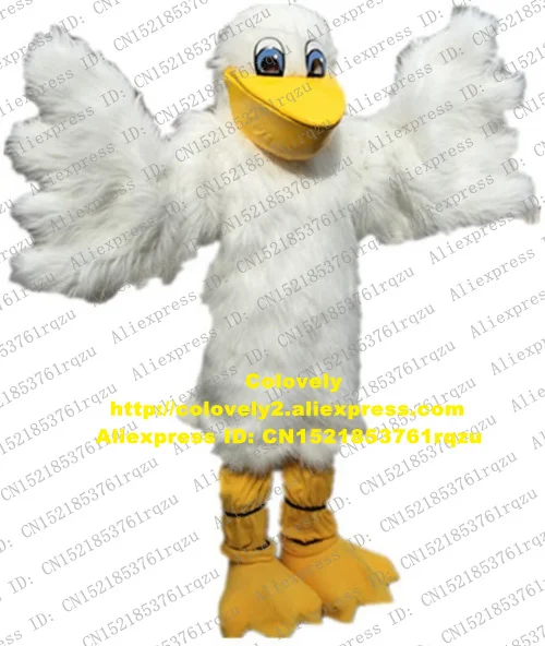 Белый костюм талисмана Птицы Пеликан Seabird для взрослых одежда с героями