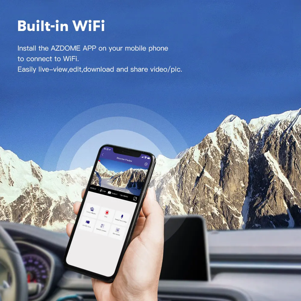 Видеорегистратор передний и задний 2k 1440P GPS Wi-Fi | Автомобили мотоциклы