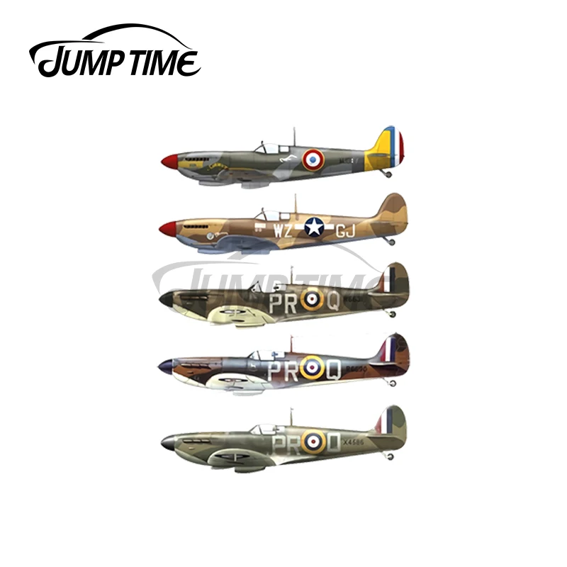 JumpTime 13x2.2cm Supermarine Spitfire is a British Fighter Aircraft Vinyl Car Sticker Car Styling Waterproof Window Accessories