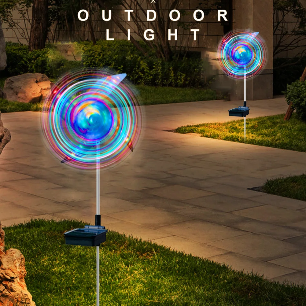 

2pcs 32LED Outdoor Solar Ground Light Garden Lawn Waterproof Windmill Lamp Colorful Solar Powered Garden Lawn Lamp for Street