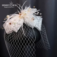 himstory fashion crystal beads hairband wedding hair jewelry bridal bowknot hairwear handmade flower headband