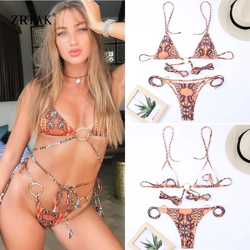 

Zrtak Elegant Purple Swimwear Women Bathing Suit Hollow Out Bikini Female Quality Pleated Swimsuit Double-Sided Bikini Set