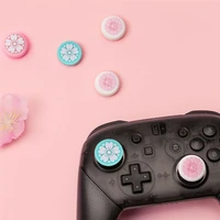 4pcs cherry blossoms sakura thumb stick grips caps cover silicone rocker caps for switch pro ps4 xbox one controller
