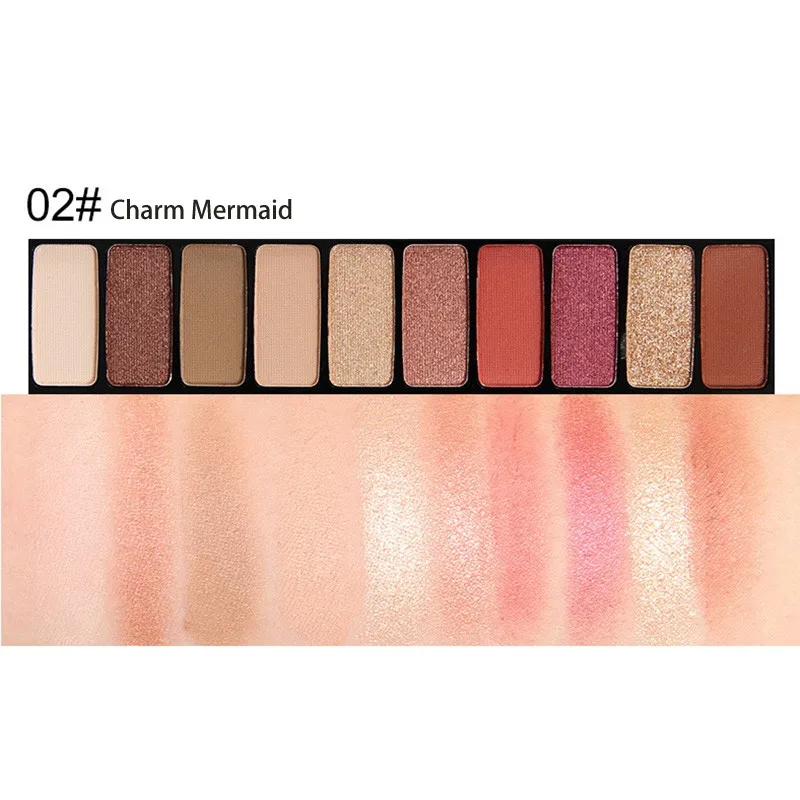 10 цветов матовые пигментные блестящие тени для век водостойкие долговечные
