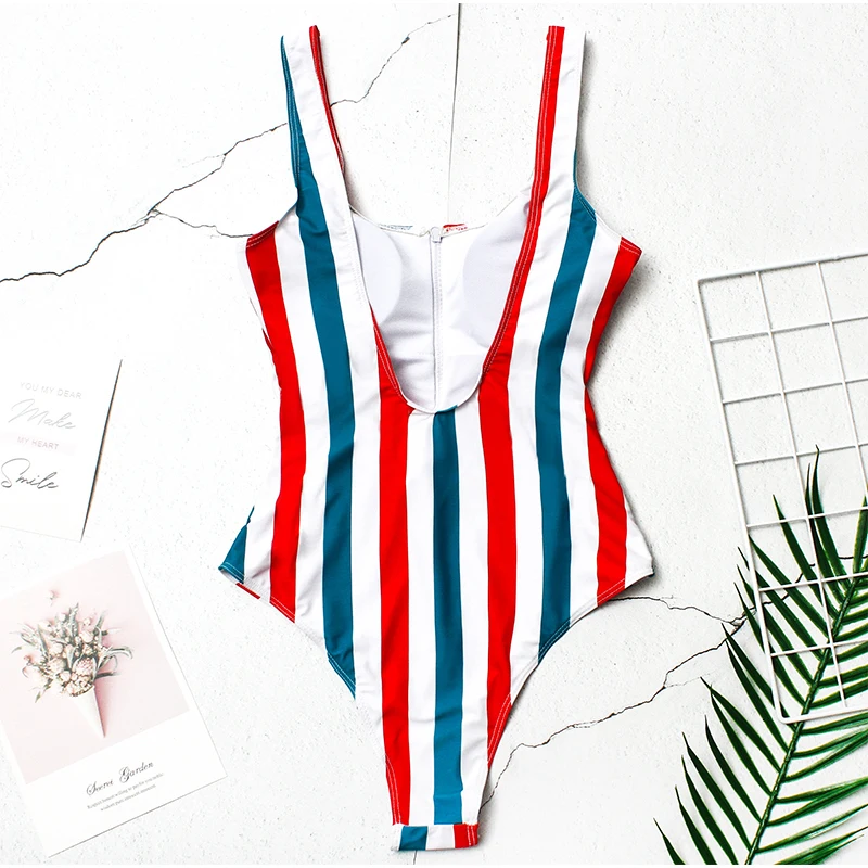 2021 пикантные Одна деталь с бандажным завязывающимся верхом в полоску на молнии