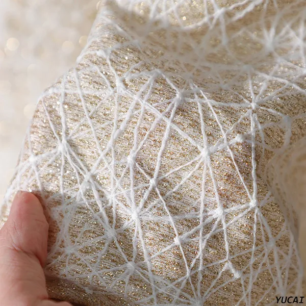 50*140 см Популярная золотистая Креативная одежда дизайнерская ткань осенне-зимняя