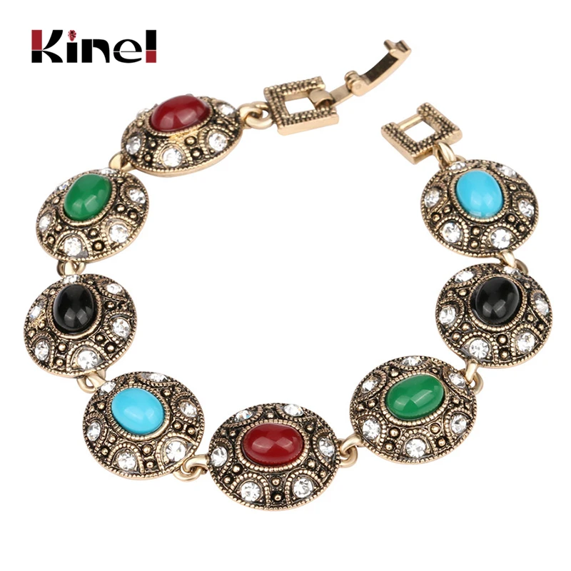 Турецкие ювелирные браслеты для женщин раньше 7 цветов Смола Овальные соединения