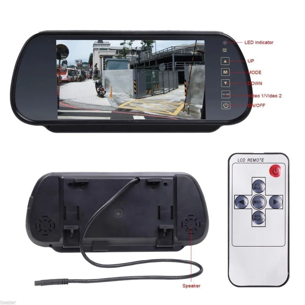 Цена HD 7 дюймовый зеркальный монитор Комплект Ram Promaster Led 3rd стоп-сигнал светильник обратный широкий объектив IP68 RV камера заднего вида для парковки...