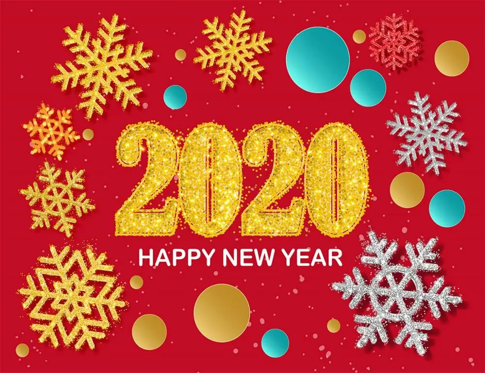 Happy New Year 2020 Photography Photo Background Christmas Eve Birthday Fiesta Party Decorations Banner Festival Studio Props |