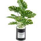 Искусственные растения, 1 букет18 листьев, Зеленые пальмовые листья, Monstera, украшение для дома, сада, комнаты, балкона, Тропическое пластиковое искусственное растение