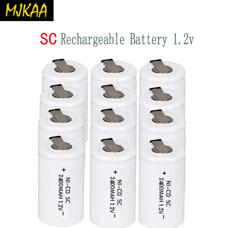 MJKAA 12/15 шт SC 1 2 V 2400mAh Ni CD аккумуляторная батарея 4/5 Sub C cd батареи для электрической