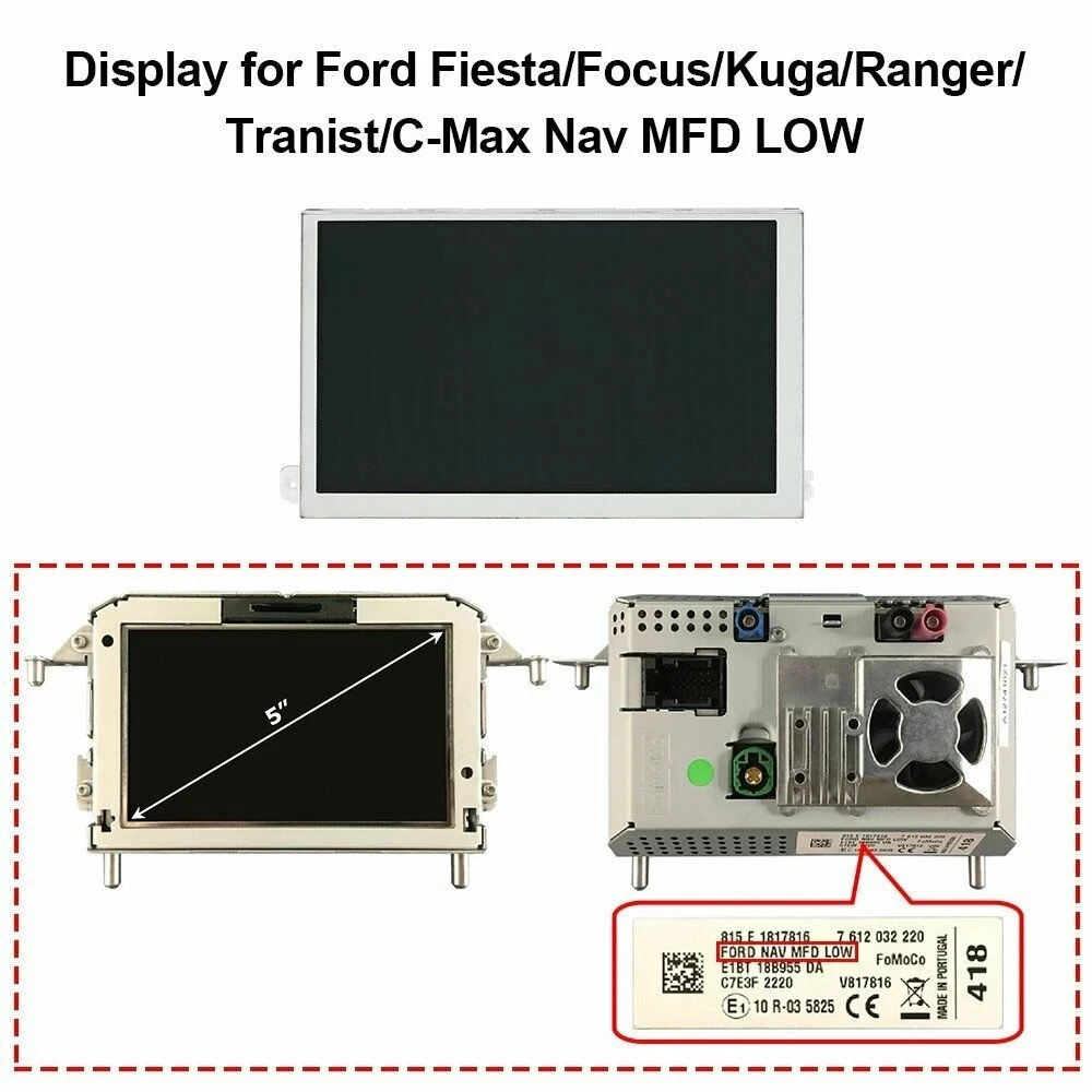 ЖК-дисплей для приборной панели Ford Fiesta Focus Kuga Ranger Transit C-Max Nav MFD LOW - купить по