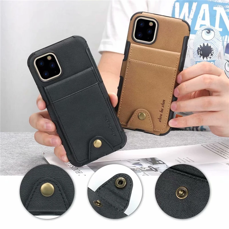 Пряжка держатель для карт кошелек чехол Apple IPhone 11 Pro Max Роскошный кожаный телефона