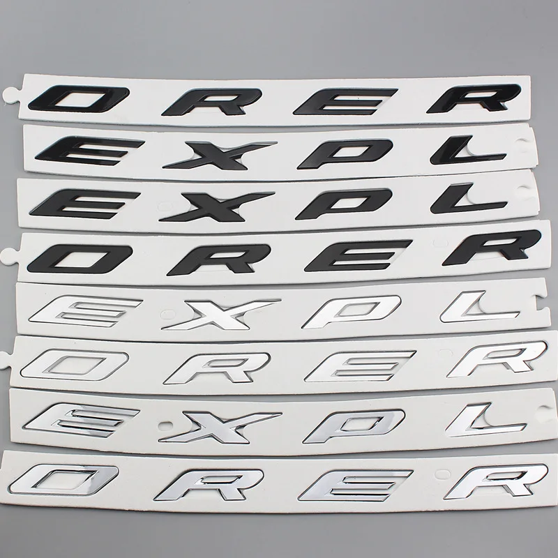 

1 Pcs ORER EXPL letters car emblem sticker logo badge for FORD Explorer car logo body decoration stickers 51.5x2 cm