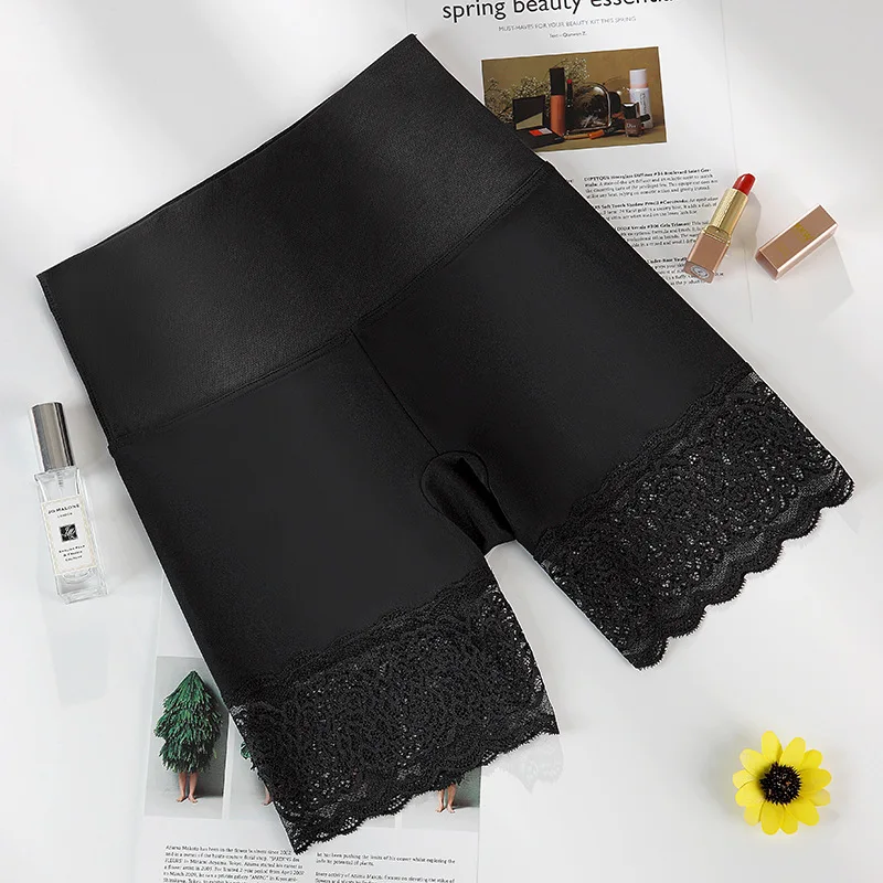 

High-waist flat-leg abdomen pants, postpartum shaping body pants, women's anti-curling hip-up, lace-side flat-leg abdomen pants