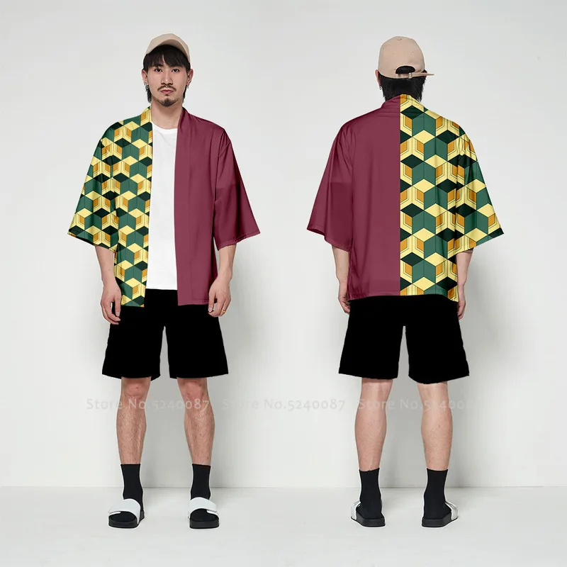 Кимоно аниме Demon Slayer Kimetsu No Yaiba Kamado Nezuko Tanjirou для женщин и мужчин Agatsuma Zenitsu Kochou Shinobu Robe