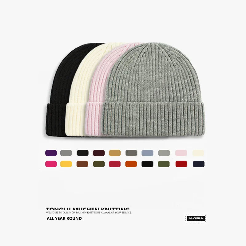 

Unisex Winter Knitted Hats For Women Skullies Cap Men Beanie Hat Solid Color Caps Casual Beanies For Women Warmer Bonnet Red Hat