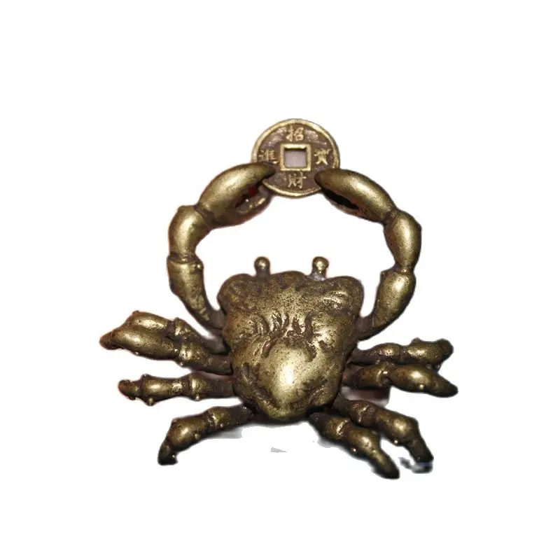 

Крабы из чистой меди для получения денег, латунные маленькие крабы, подвесные украшения