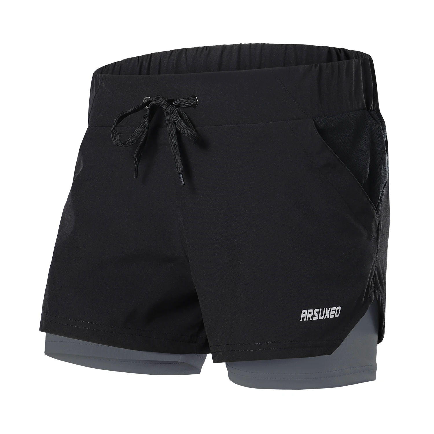 

Women 2-in-1 Running Shorts Quick Drying Breathable Active Training Jogging Cycling Workout Shorts with Liner
