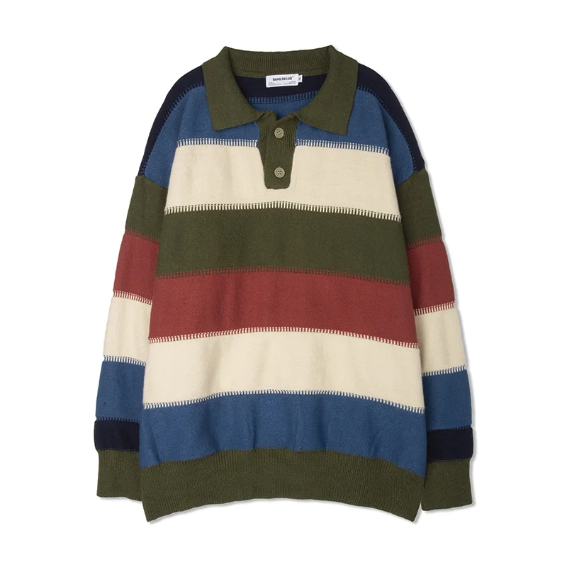 Liketkit Men Vintage Stipred Sweater for 2020 Spring Colorful Korean Couples Fashion Pullover Women Harajuku Clothes INS |
