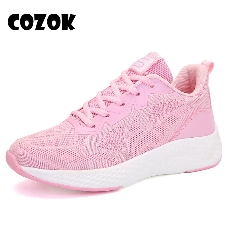 

Новинка 2022, женские кроссовки на плоской подошве, Женская Повседневная сетчатая обувь на шнуровке, удобная светильник дышащая Спортивная о...
