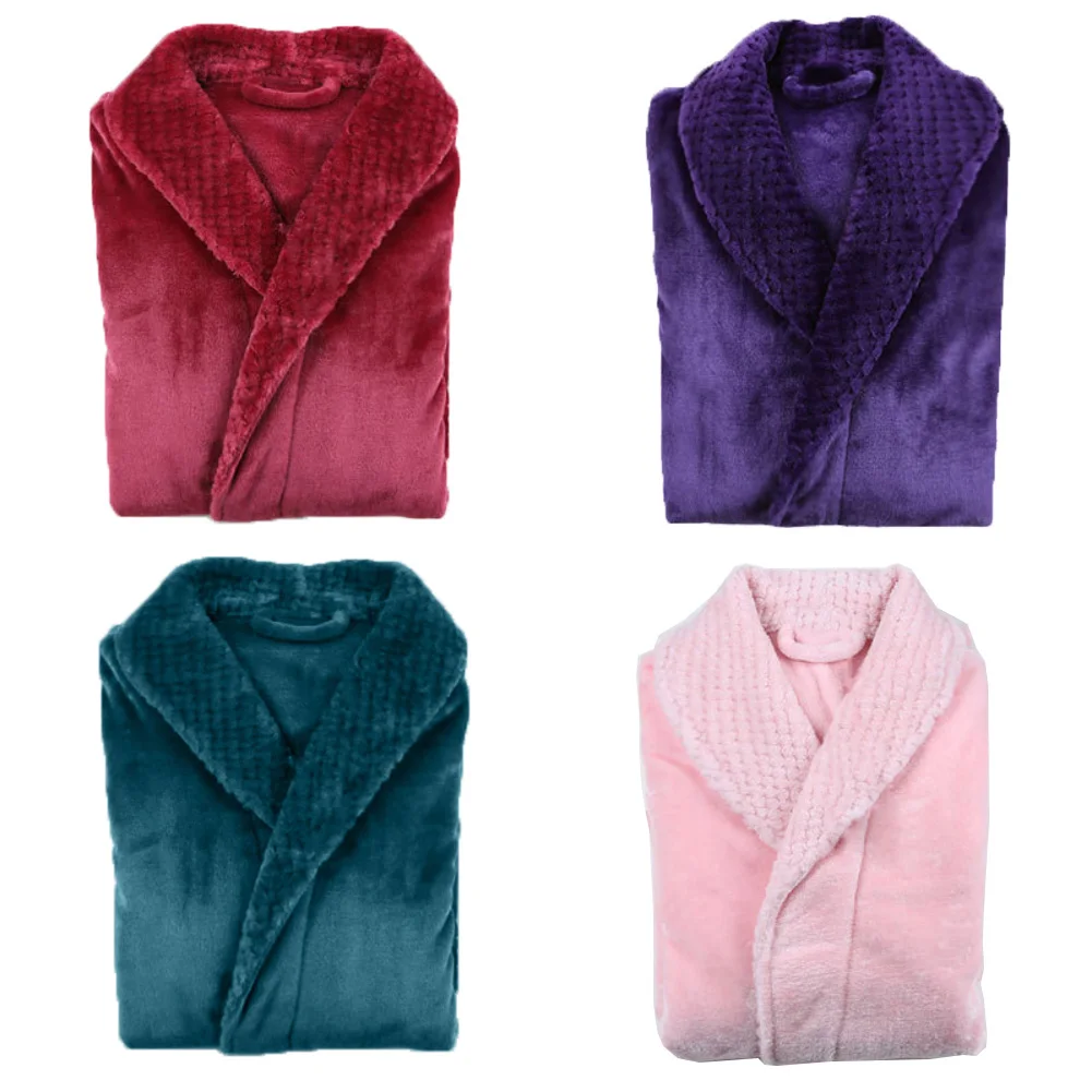 Зимний банный халат для сна женщин и мужчин банные халаты из кораллового флиса