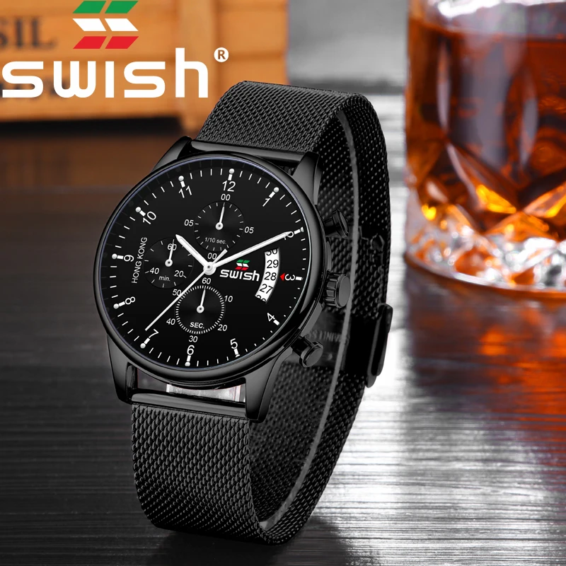 Часы наручные SWISH Мужские кварцевые из нержавеющей стали Спортивные