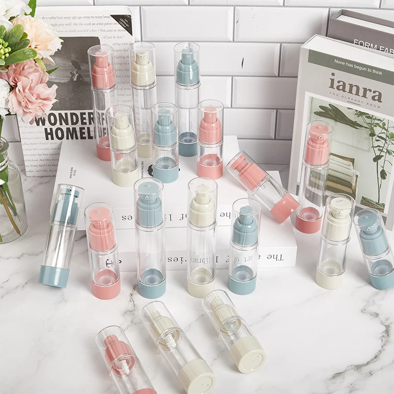 

1PC 15/30/50ml Refillable Empty Pump Vacuum Spray Lotion Bottle Travel Portable Empty Container Travel Beauty Skin Care Tools