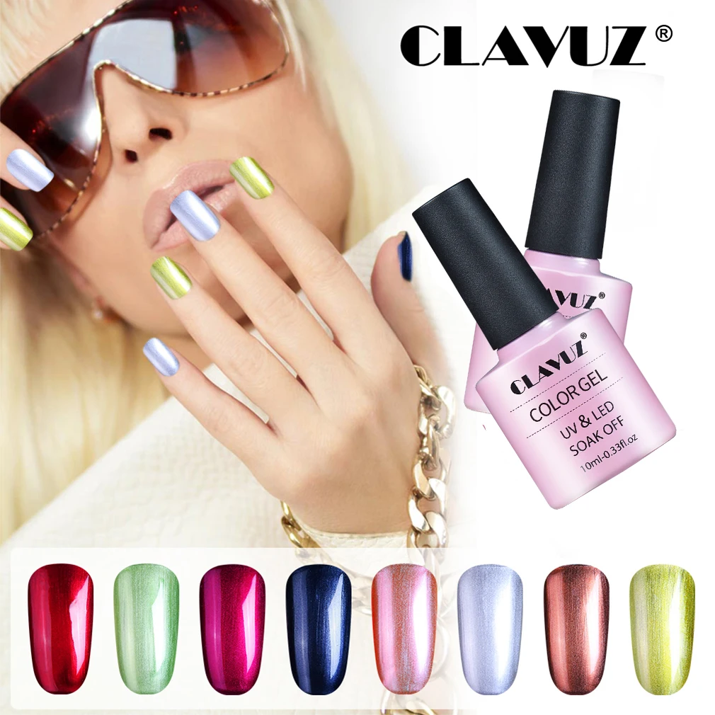 CLAVUZ металлический Гель лак для ногтей 10 мл зеркальный эффект УФ Полупостоянный